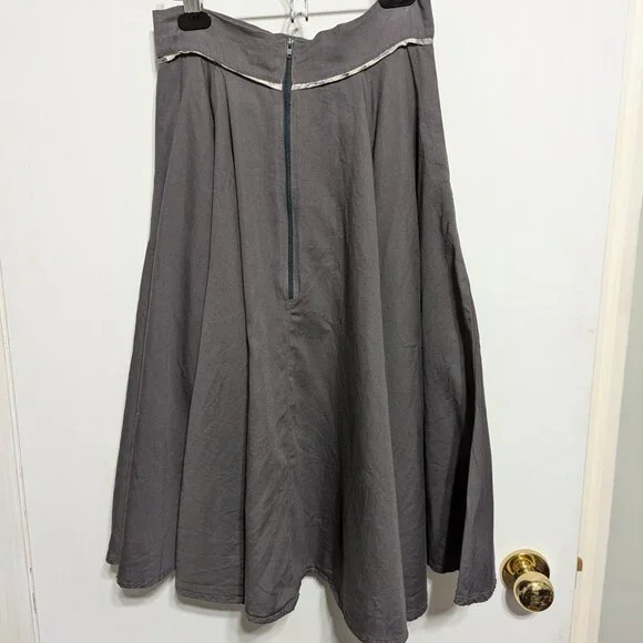 Annie Greenabelle seamed circle skirt Sz. 8 Grey - Picture 4 of 7
